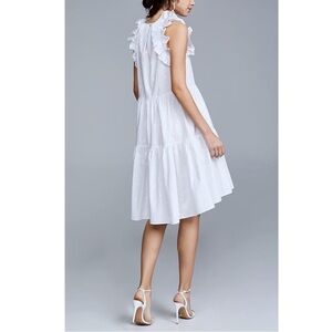 Ulla Johnson White Ruffle Tiered Midi Dress Size 2
